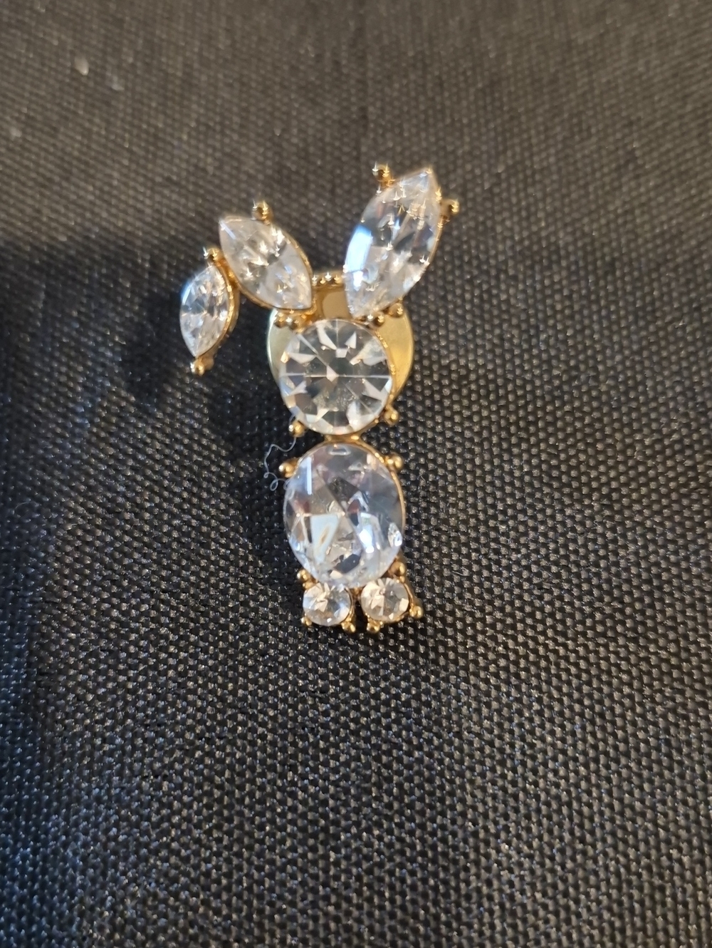 Bunny Clear Crystal Pin Elegant Sparkle